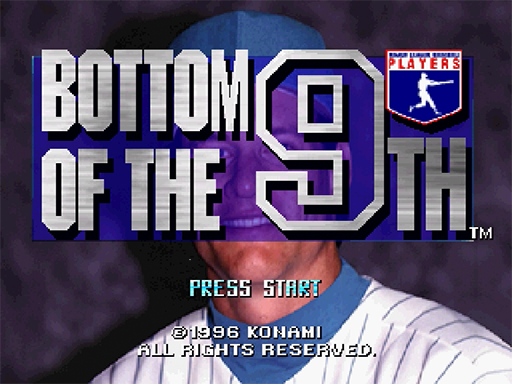 Bottom of the 9th title screen for Sega Saturn